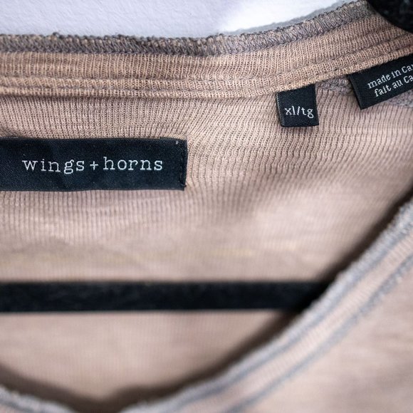 Wings + Horns Mens XL Long Sleeve T Shirt - Picture 2 of 4